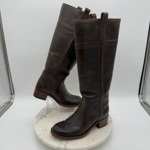 Sendra Tall Riding Boots Womens 6.5 Brown Leather Knee High Block Heel 7457